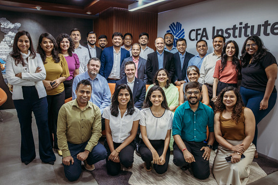 A big group photo of staff in the CFA Institute India office