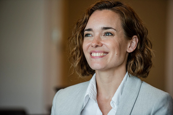 closeup of business woman