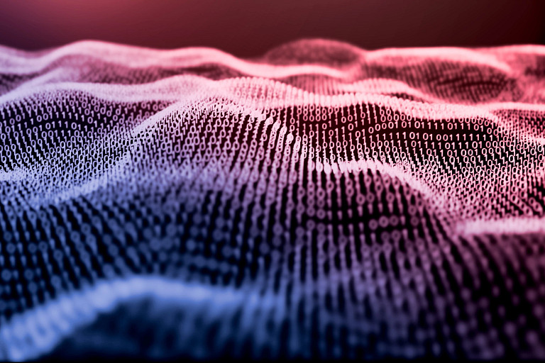 3D illustration Rendering of binary code pattern Abstract background.Futuristic Particles for business,Science and technology